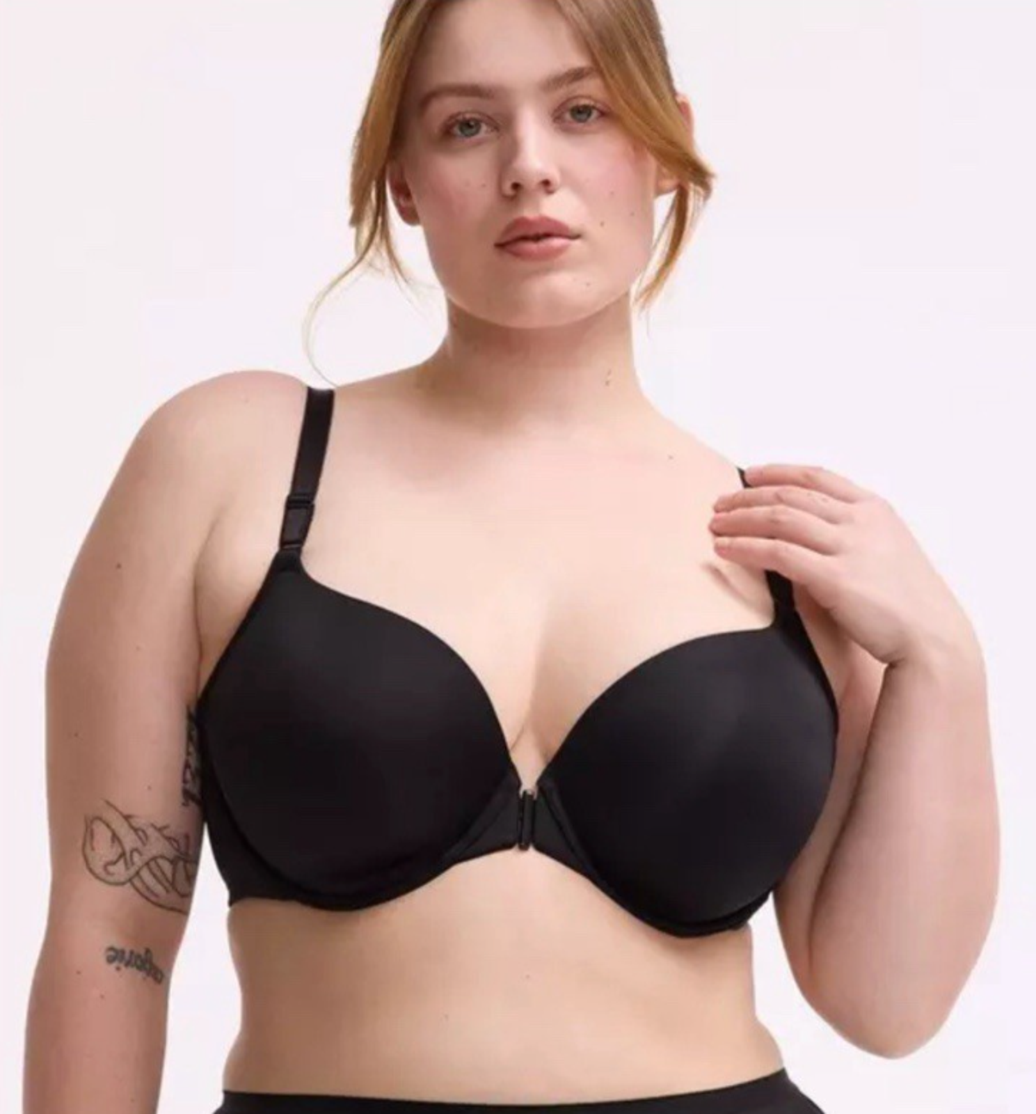 Torrid Perfect T Front Close Bra 46ddd Black Lightly Lined Ultimate Smoothing